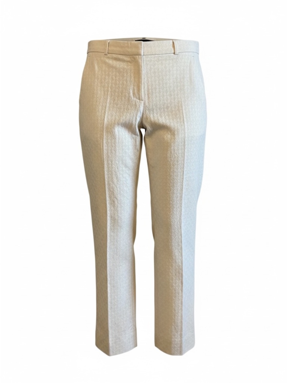Banana Republic cream textured size 8 Avalon pant pockets trousers ankle